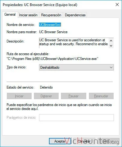 detalles servicio windows 10