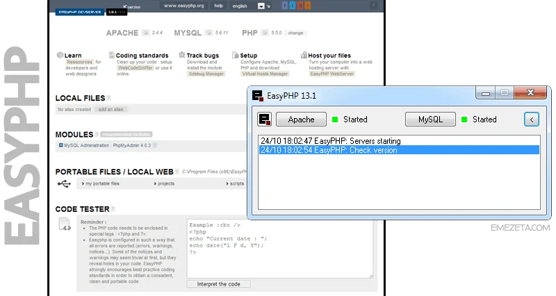 EasyPHP (Windows + Apache + MySQL + PHP)