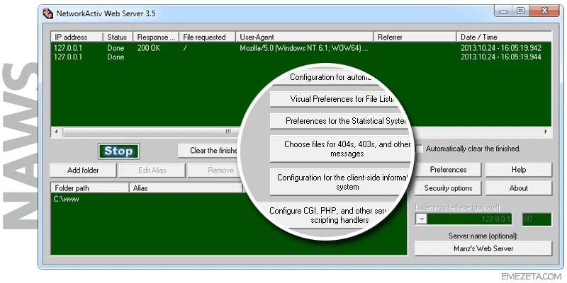 NAWS (Network Active Web Server)