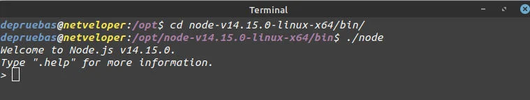 node en ejecución