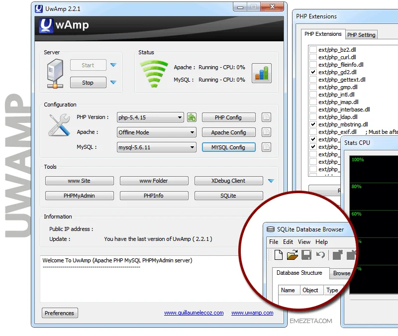 UwAmp (Apache + MySQL + PHP)